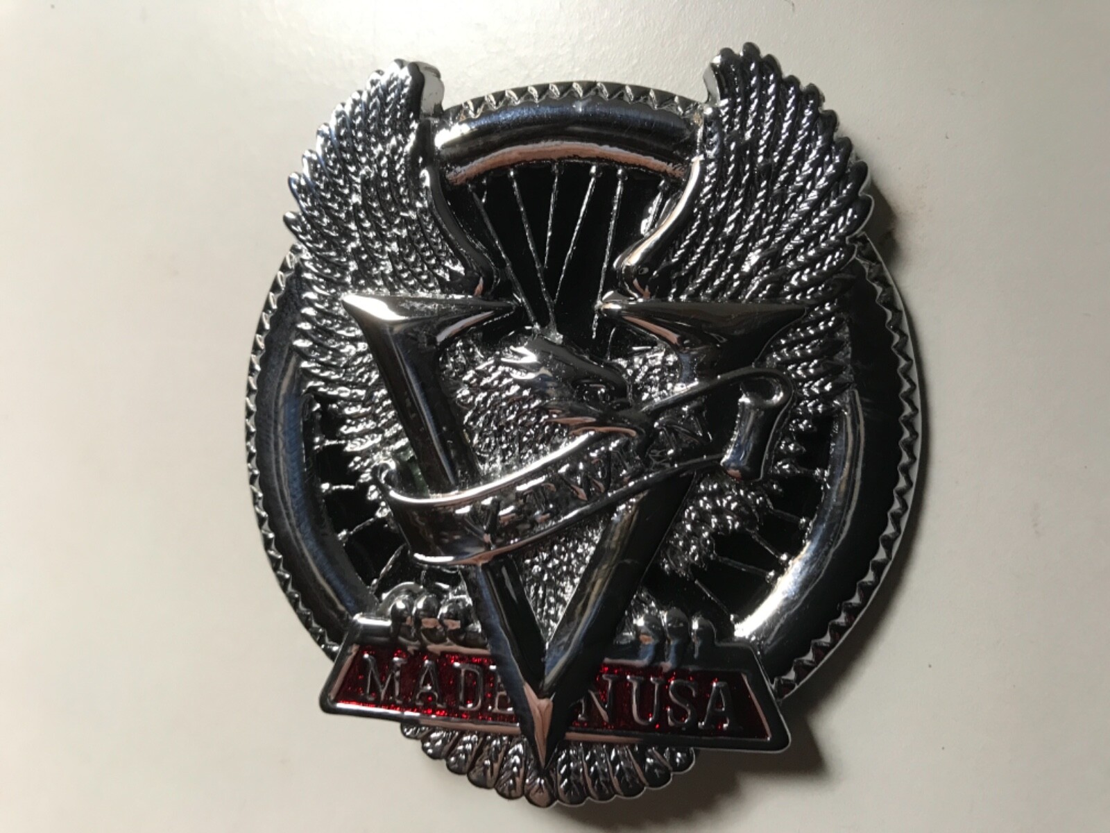 Rare men’s Harley-Davidson Eagle,V-Twin&Wheel solid brass belt buckle.Chrome