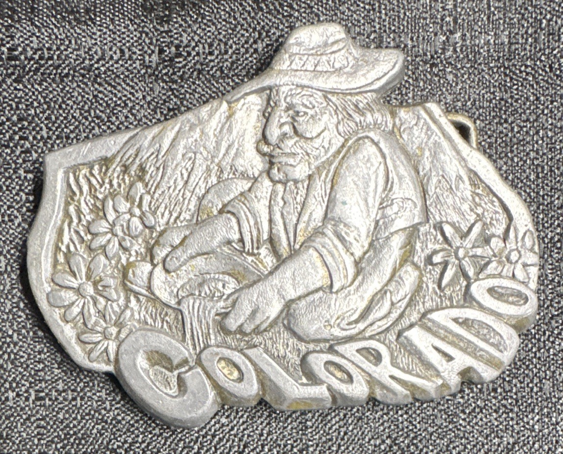 C.D.C. Metalworks Spec-Cast gold mining Belt Buckle for 2” belt 1977