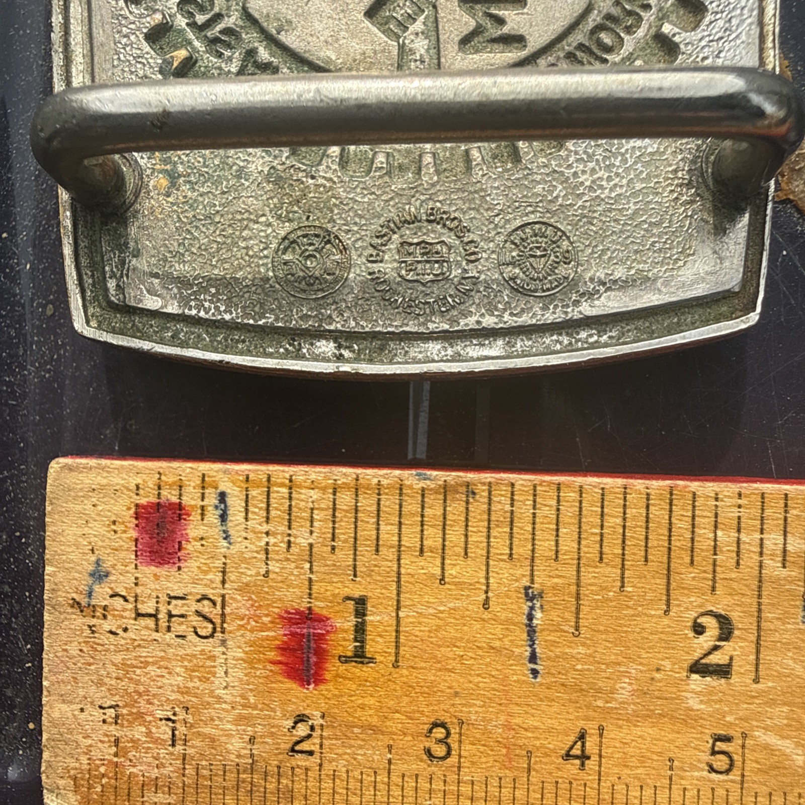 Vintage Bastian Bros Machinist And Aerospace A of M Solid Brass Belt Buckle USA