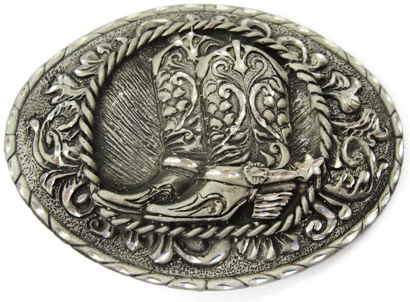 Western Cowboy Boots Belt Buckle EJC Nice Design 1995 Made in USA