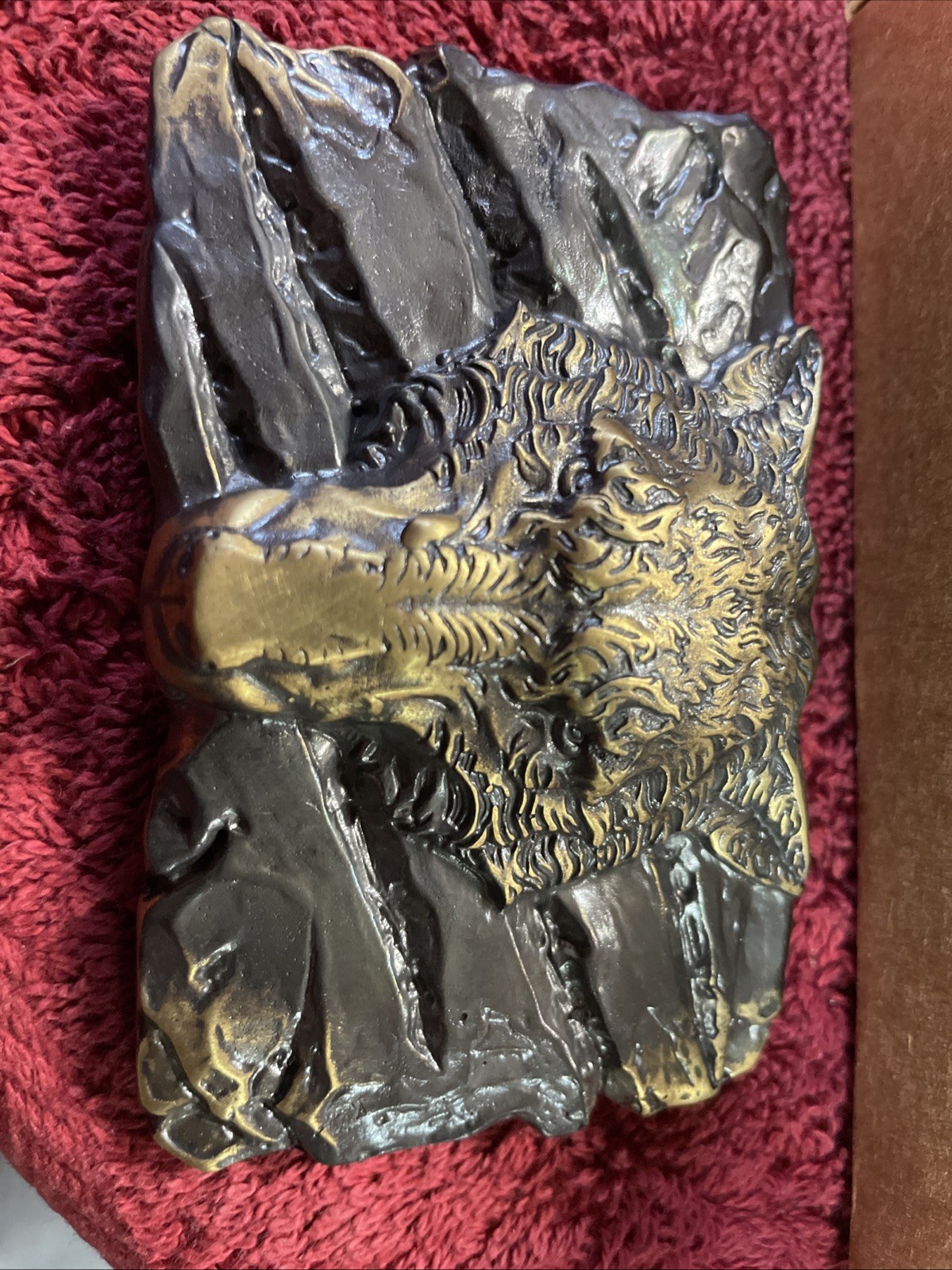 Belt buckle « Fenrir Wolf », Animal Brass belt buckle; Werewolf belt buckle