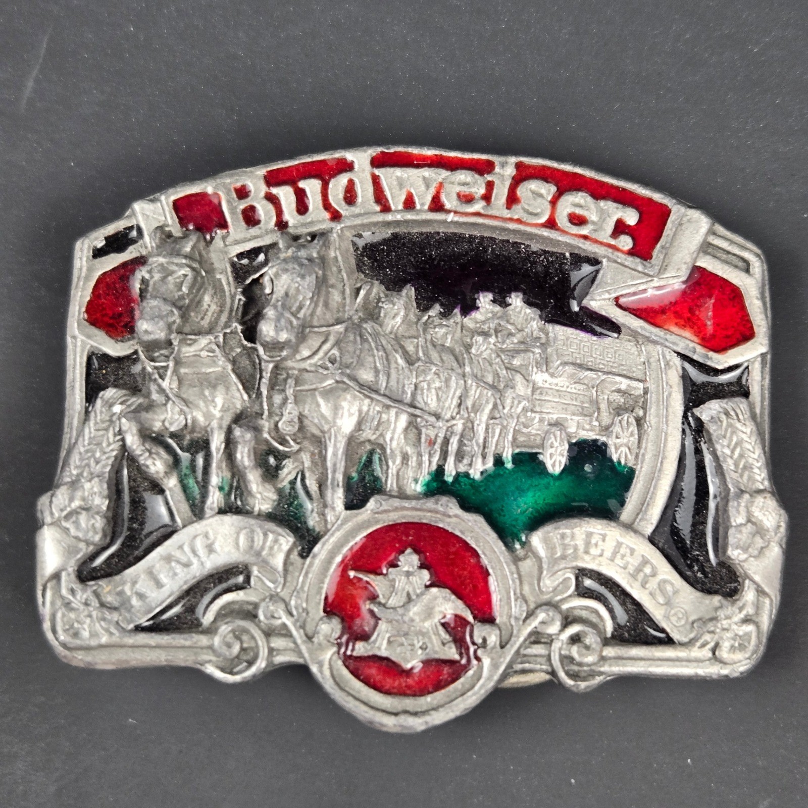 Vintage Budweiser Clydesdales King of Beers Belt Buckle Bergamot USA