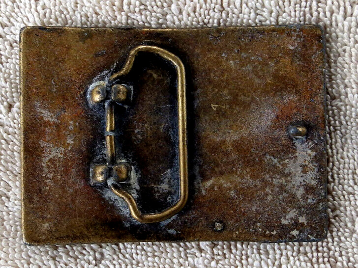 Vintage Budweiser Belt Buckle Copper Tone Anheuser Bush 3 3/8&Prime; x 2 3/8&Prime;