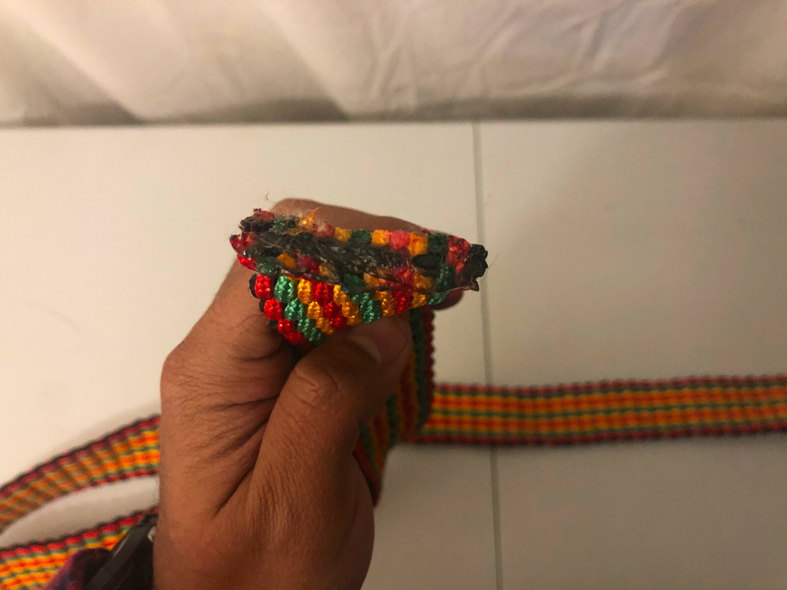 Handmade Nylon braided Men Women Belt Red Yellow Green Black 48in No Buckle