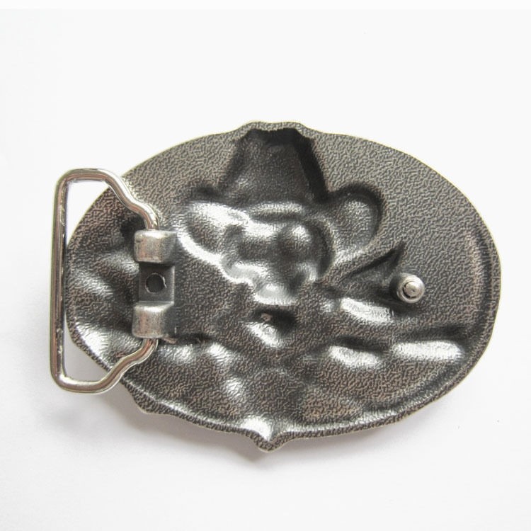 Skull Cowboy Rifles Western Metal Black Enamel Belt Buckle