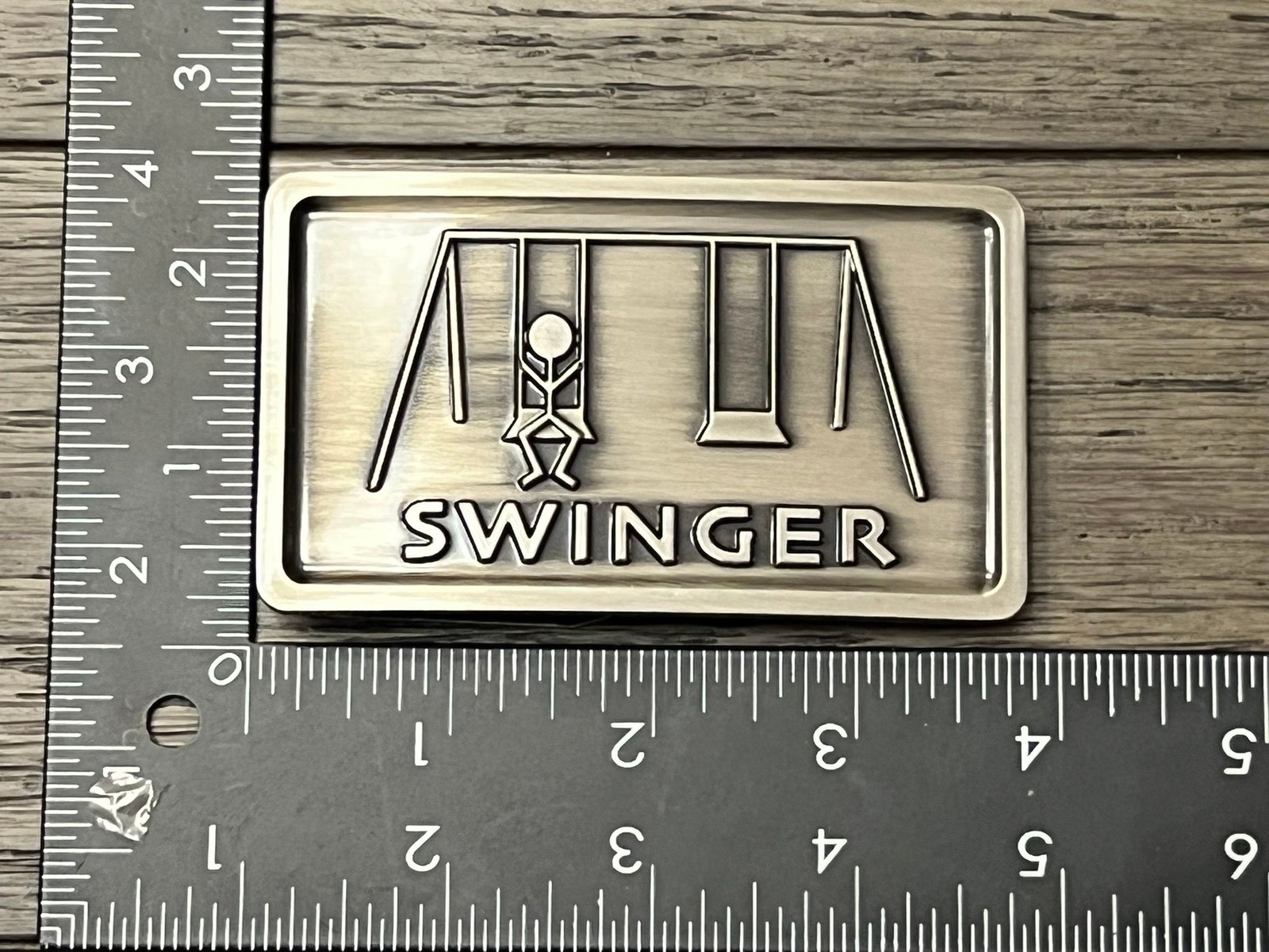 Silver Moon Belt Buckle Mens Novelty SWINGER Metal Antiqued Silver 2005 Fun