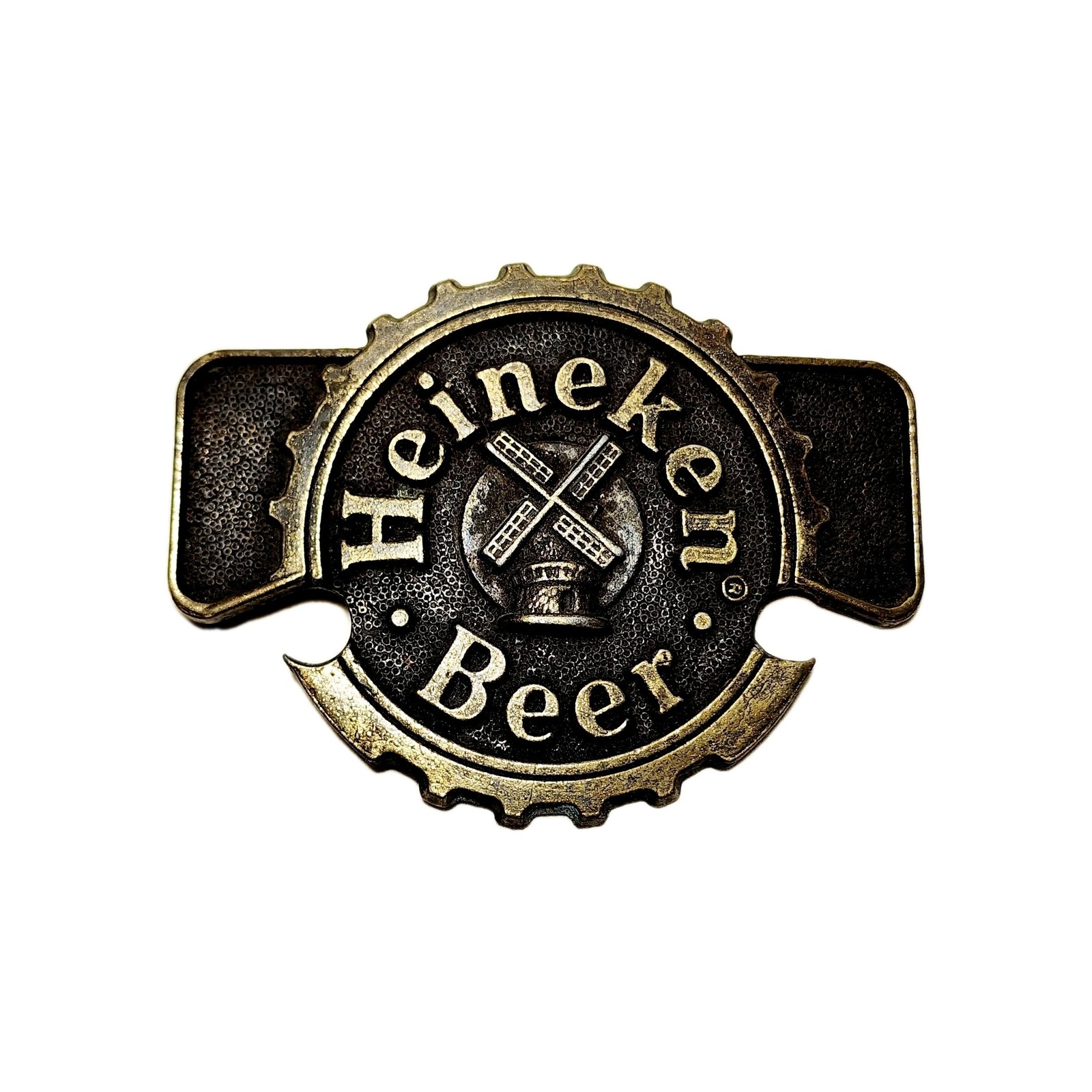 Vintage Heineken Beer Belt buckle With Built in Bottle Opener 3.5&Prime; Metal