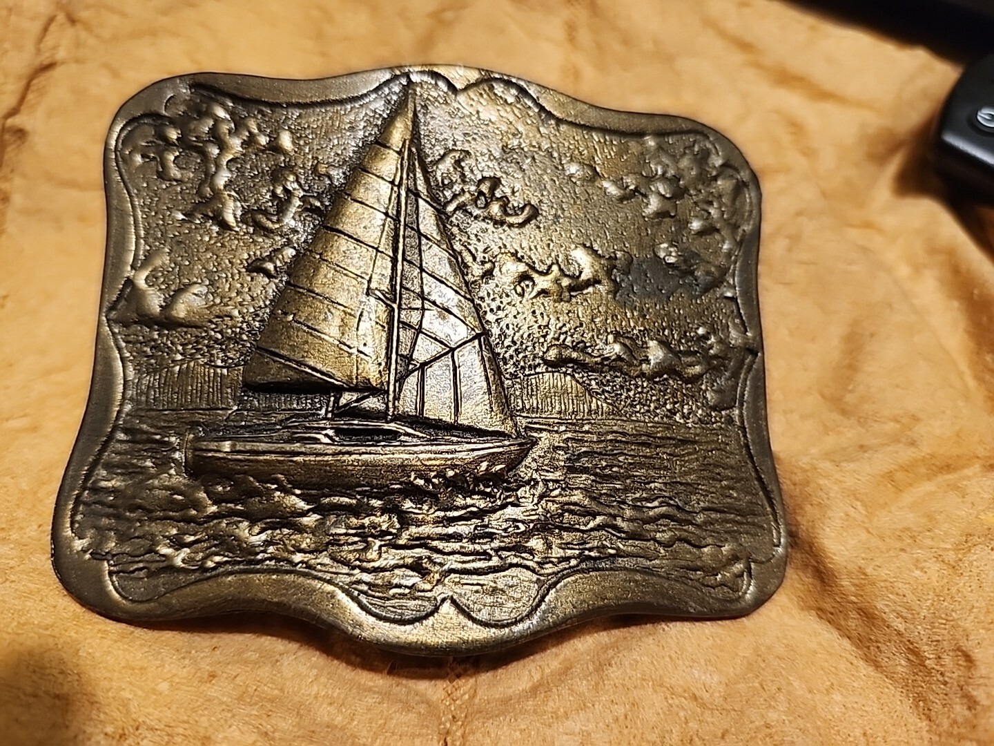 Vintage 1978 Sailboat Belt Buckle, PPI Denver Colorado