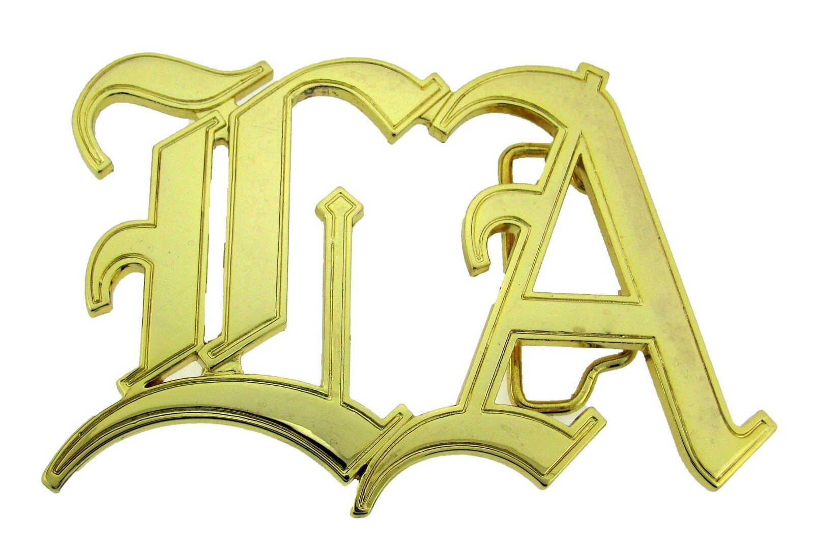 Initial L A Belt Buckle Los Angeles Old School Style English Gold Men Women New