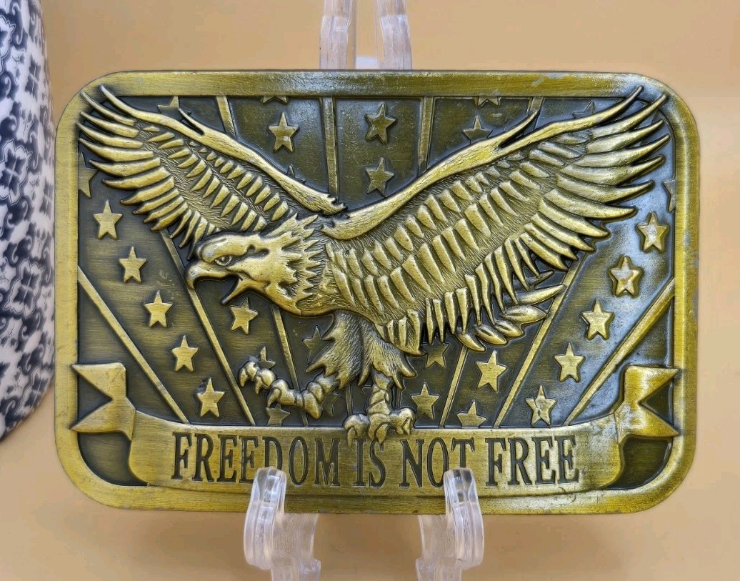 Brass Belt Buckle « Freedom Is Not Free » 2014 Sponsor