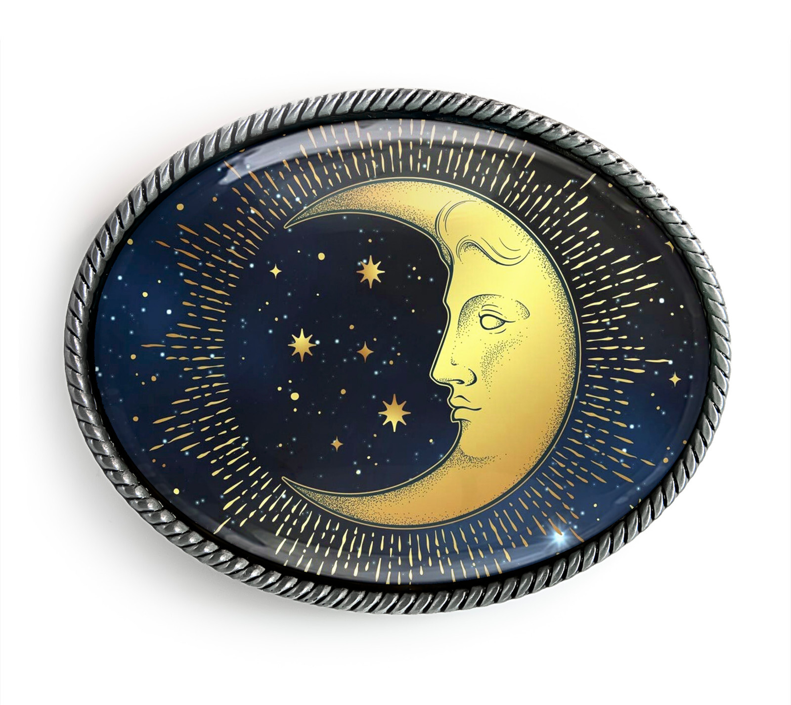 Crescent Moon Belt Buckle – Decorative Celestial Astrology Buckle – 615