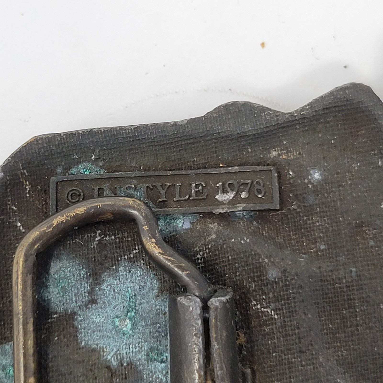 Vintage 1978 In Style Steam Locomotive Train Belt Buckle Brass Made in USA 1142