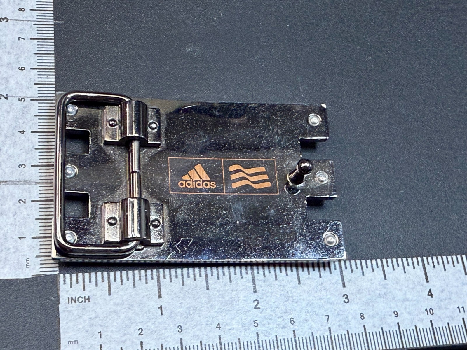 Adidas Golf Trophy Used Vintage Orange On Black Colored Stripes Belt Buckle
