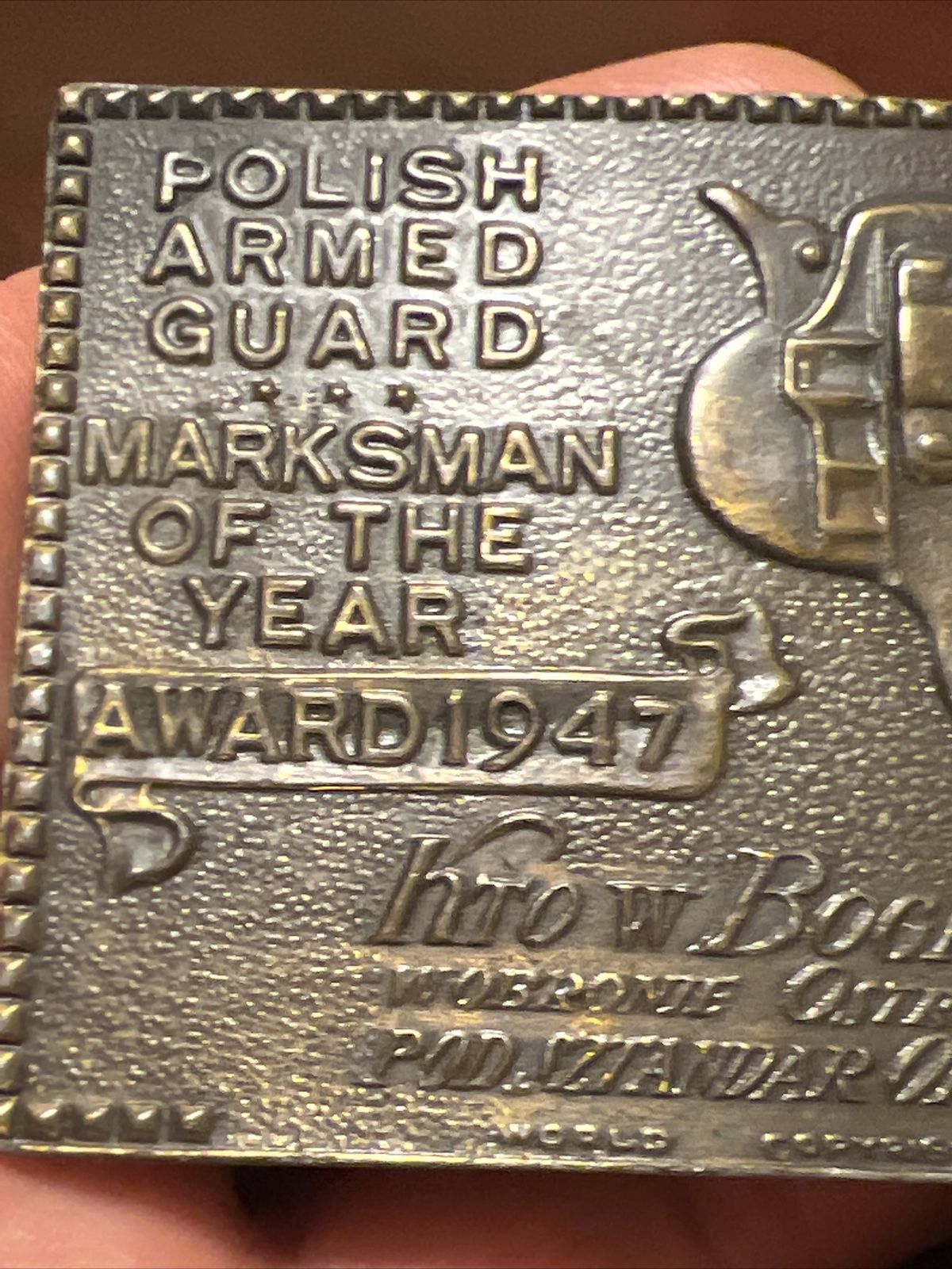 1947 POLISH ARMED GUARD MARKSMAN BELT BUCKLE TIFFANY STUDIO NY – Lewis Chicago