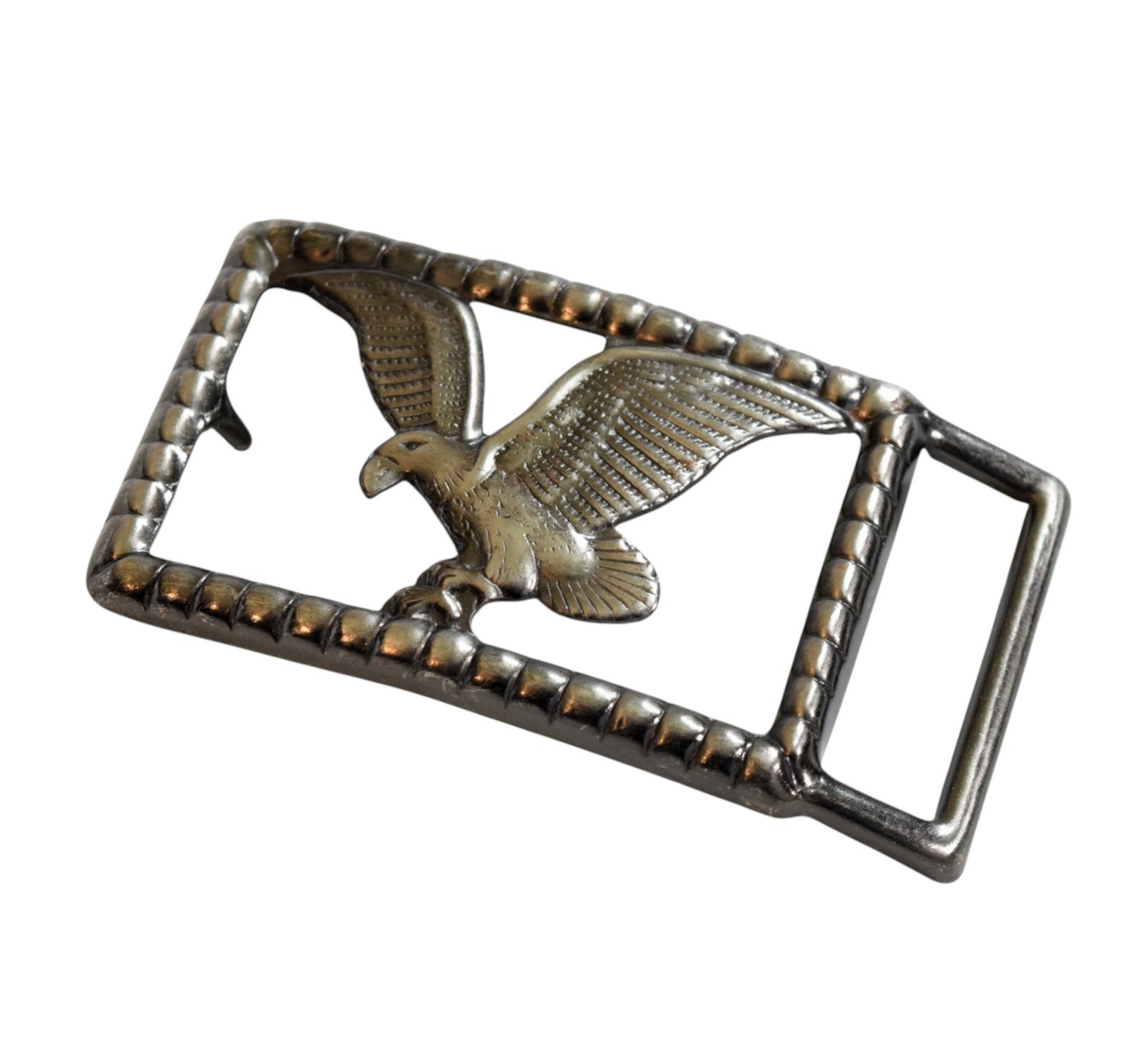 Vintage Bald Eagle Belt Buckle Open Work Cut Out Gunmetal Silver Tone – Western