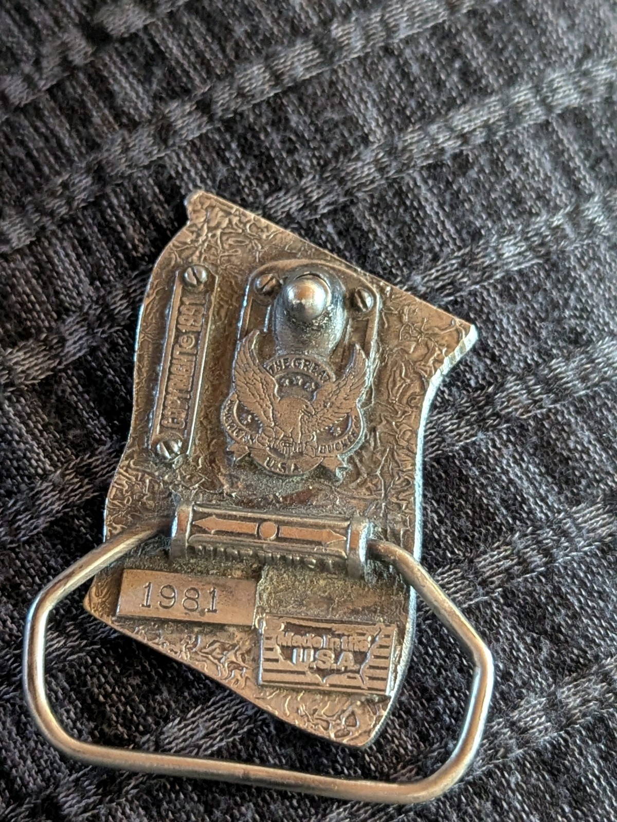 1991 Patriotic Flag Belt Buckle #1981 by The Great American Buckle Co. USA