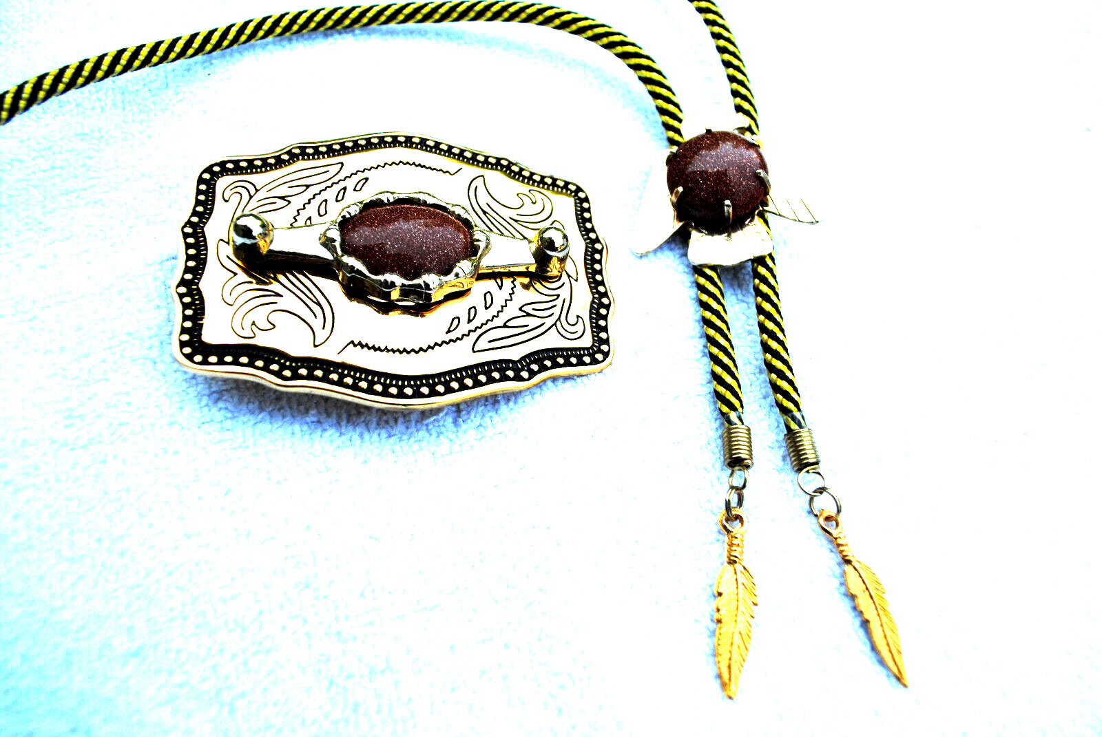 Western Belt Buckle and Bolo Set