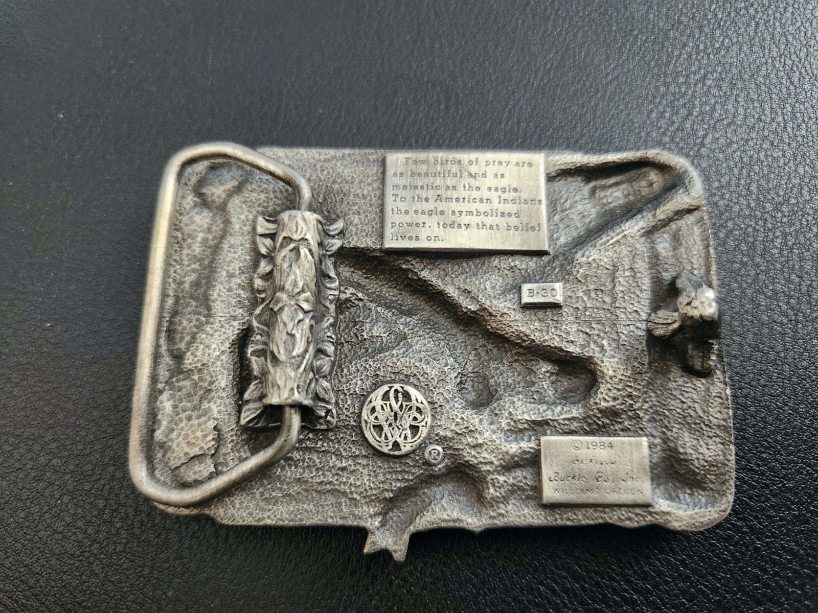 Color Painted American Bald Eagle Belt Buckle – Vintage Siskiyou 1984 B-30 NEW