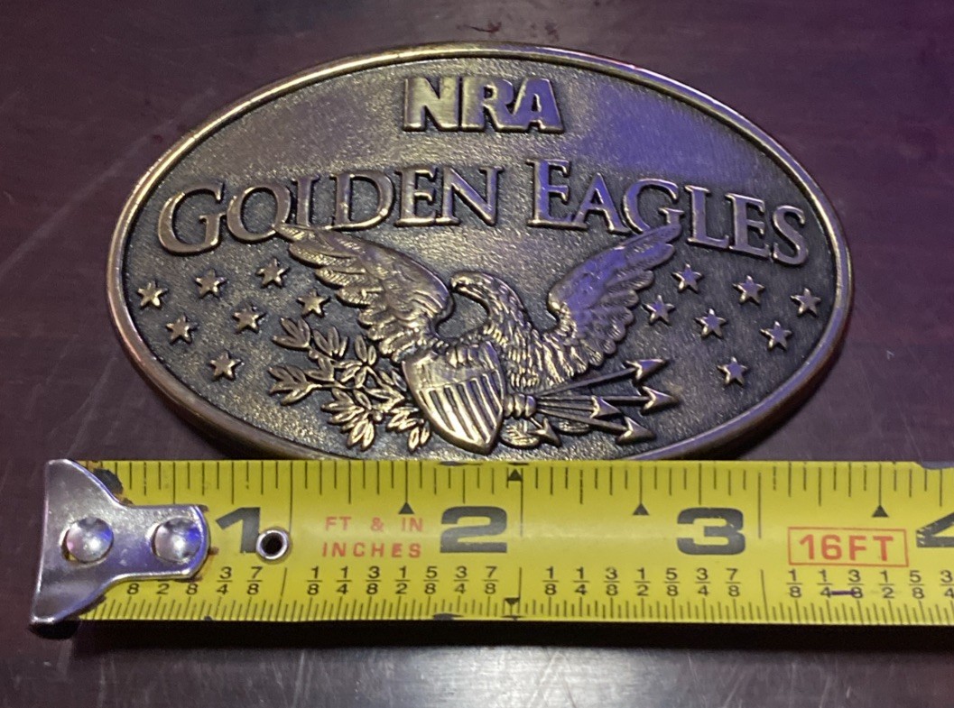 NRA Golden Eagles Commemorative Belt Buckle Brass USA