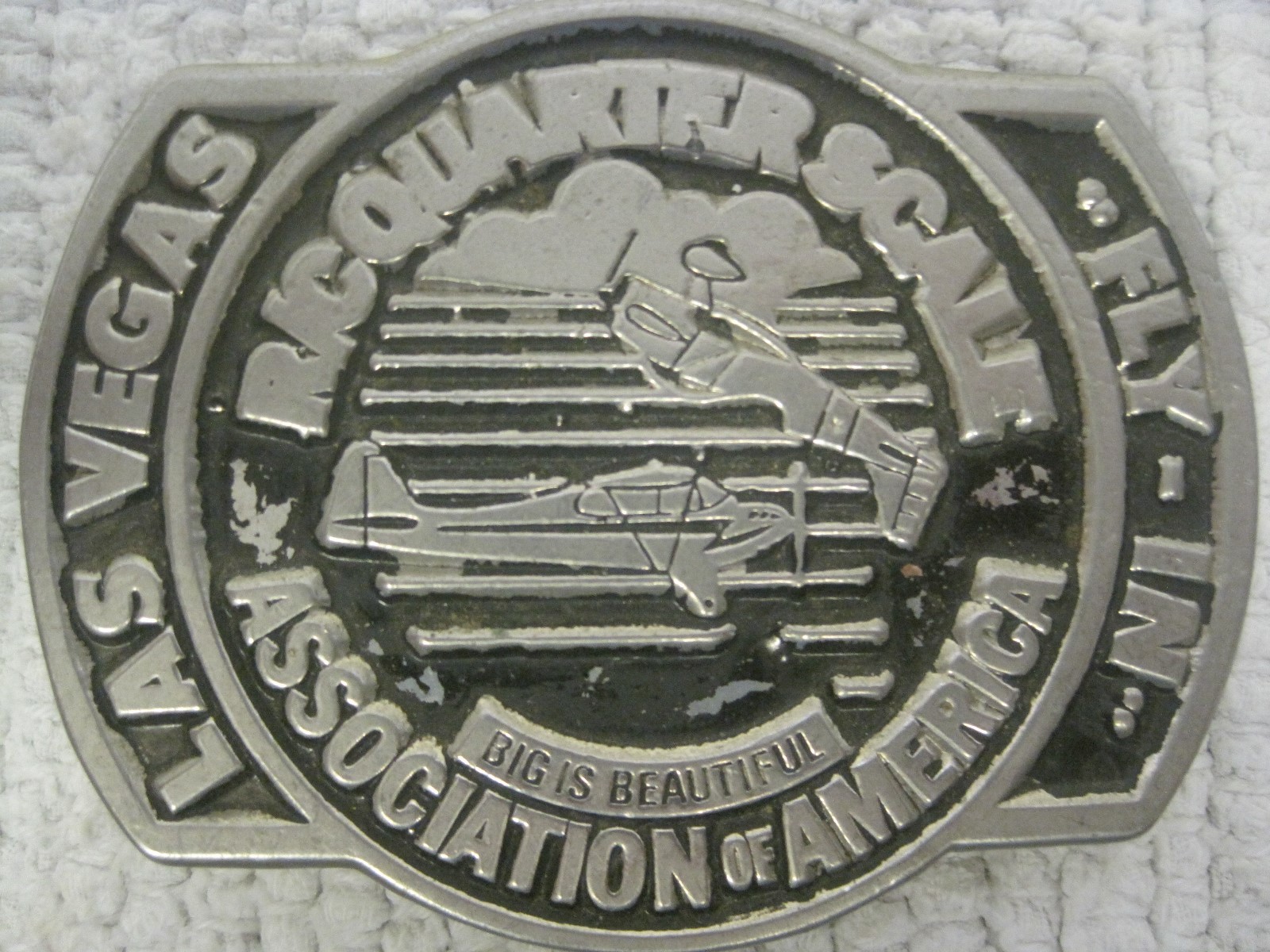 Las Vegas Fly-In R/C Quarter Scale Airplane Belt Buckle 3 1/4&Prime; x 2 1/2&Prime;