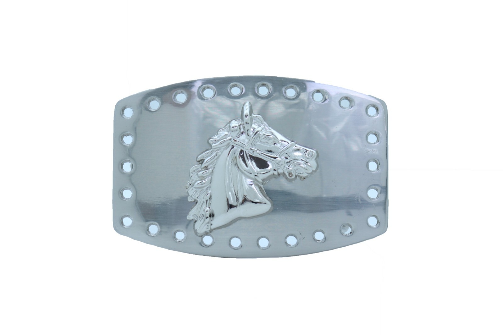 Men Women Western Fashion Belt Buckle Silver Metal Rodeo Horse Casual Accessory