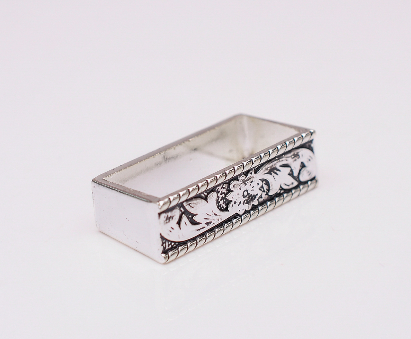 Antique Silver 2-Tone Floral Engraved Belt Pin Buckle Set Fit 30mm Wide Straps