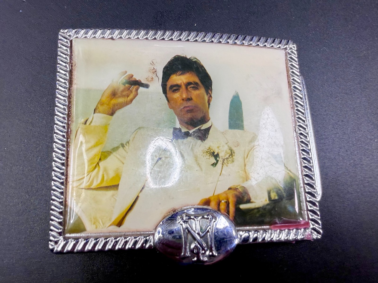 Scarface Movie Al Pacino Tony Montana Cigar Photo Universal Studios Belt Buckle