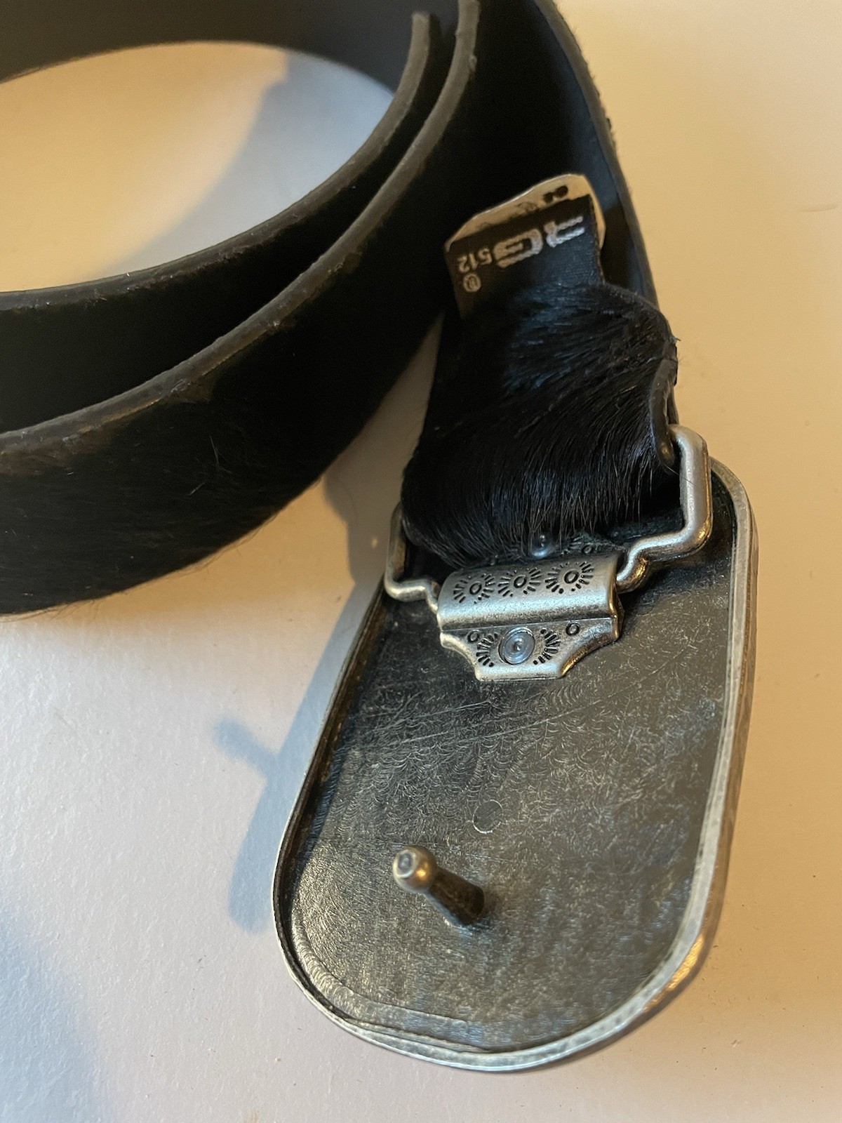 RG 512 NATURAL COW HIDE PEWTER BUCKLE “MAKE YOUR OWN DESTINY “ 85CM