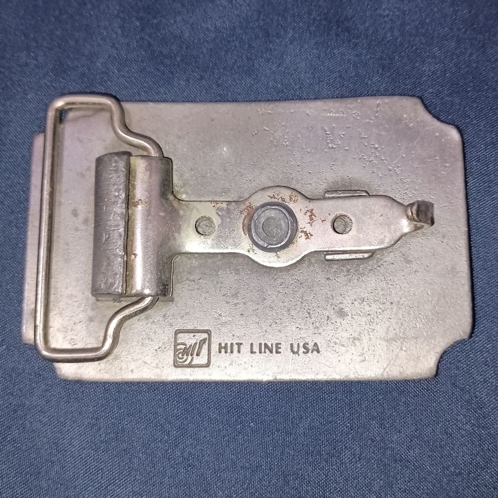 Mens Vintage Hit Line USA « The Bull Shop » Pewter Belt Buckle