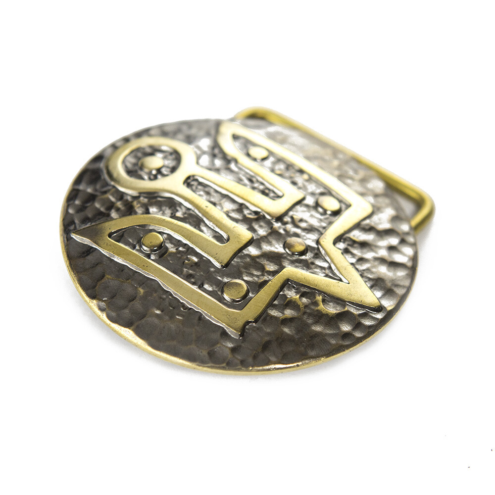 Brass belt buckle Yaroslav trident, Ukrainian symbol, Grand Prince of Kyiv