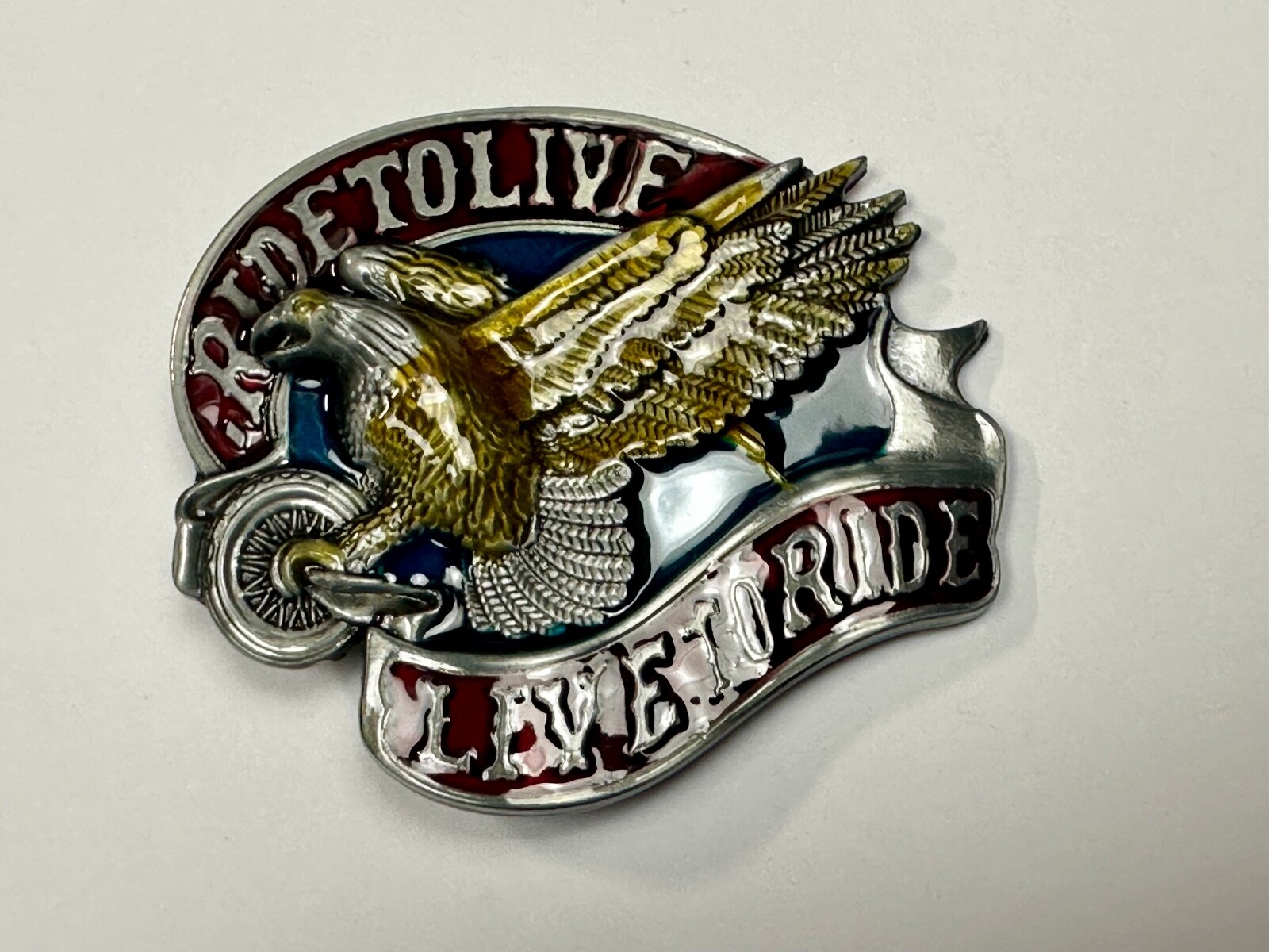 Live To Ride, Ride To Live Bikers Way Of Life Motorcycle Eagle New Belt Buckle