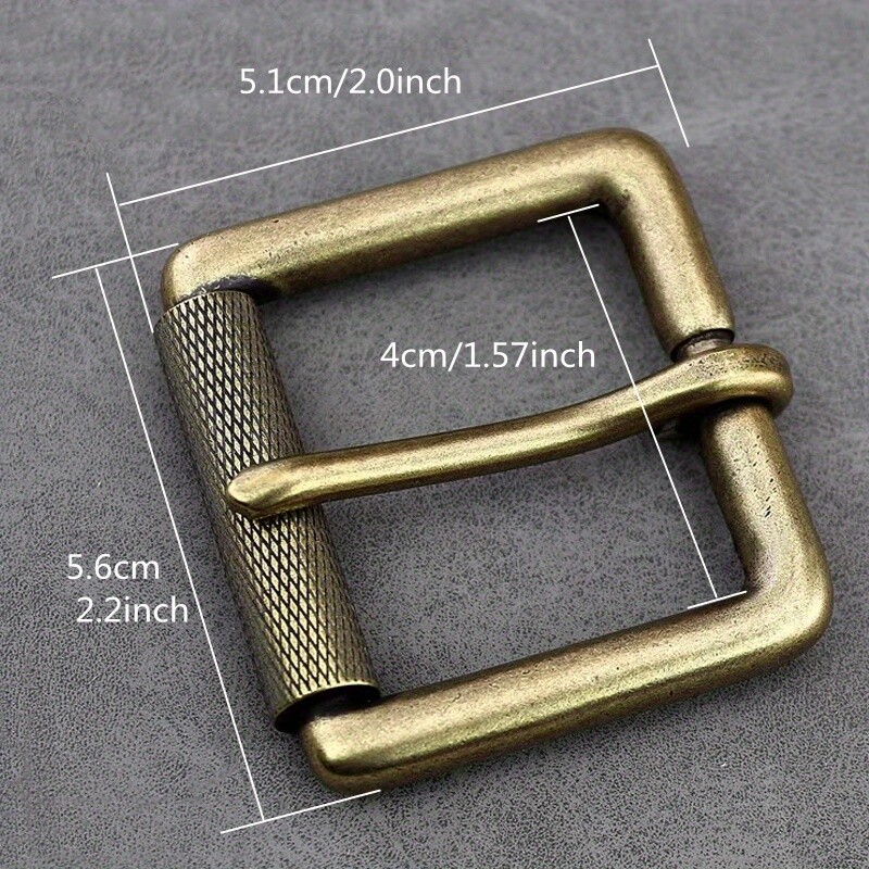 Mens Replacement Brass Roller Buckle Heavy Duty Single Prong Belt Buckle