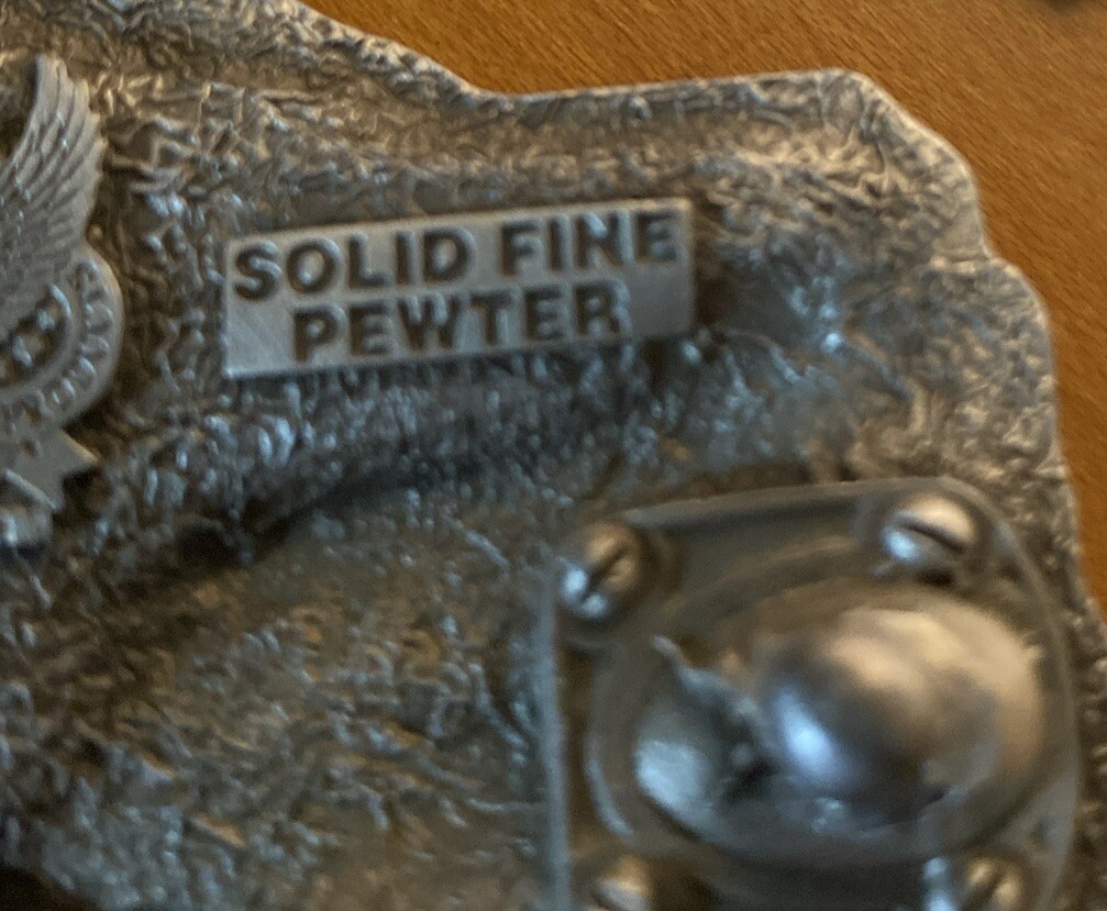 Great American Product Gap 1997 Pure Pewter Bald Eagle Belt Buckle Vintage