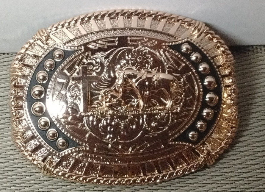 PRAYING COWBOY WITH HORSE Western Cowboy Belt Buckle/ Hebilla Vaquera