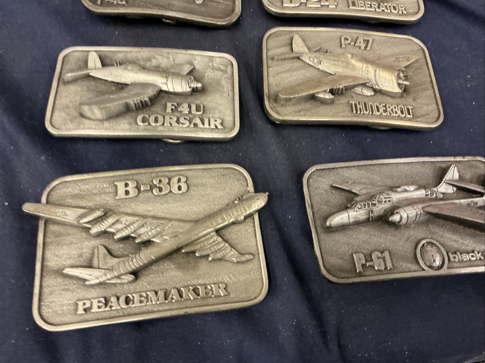 Vintage Buckle Connection Belt Buckles Military Aircraft Lot Of 6 WW2 Planes