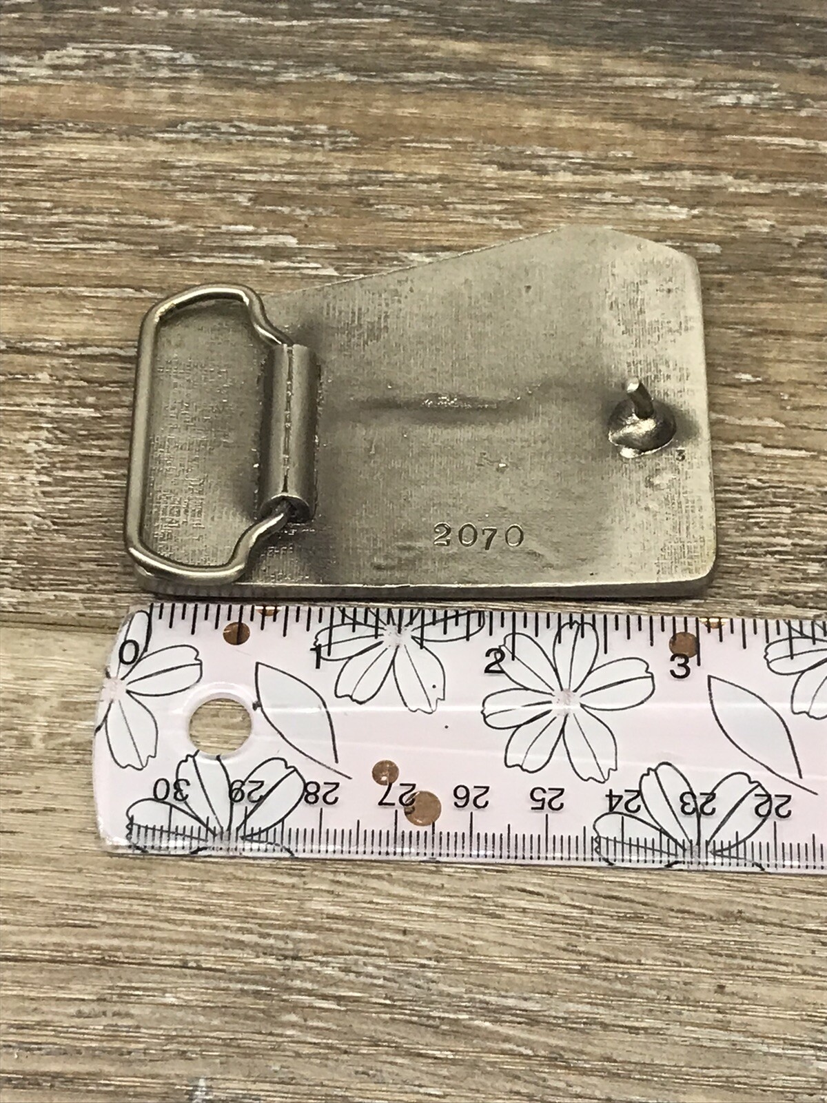 BELT BUCKLE LIMITED EDITION AMERICAN FIRE FIGHTER TRUCK LADDER SILVER TONE