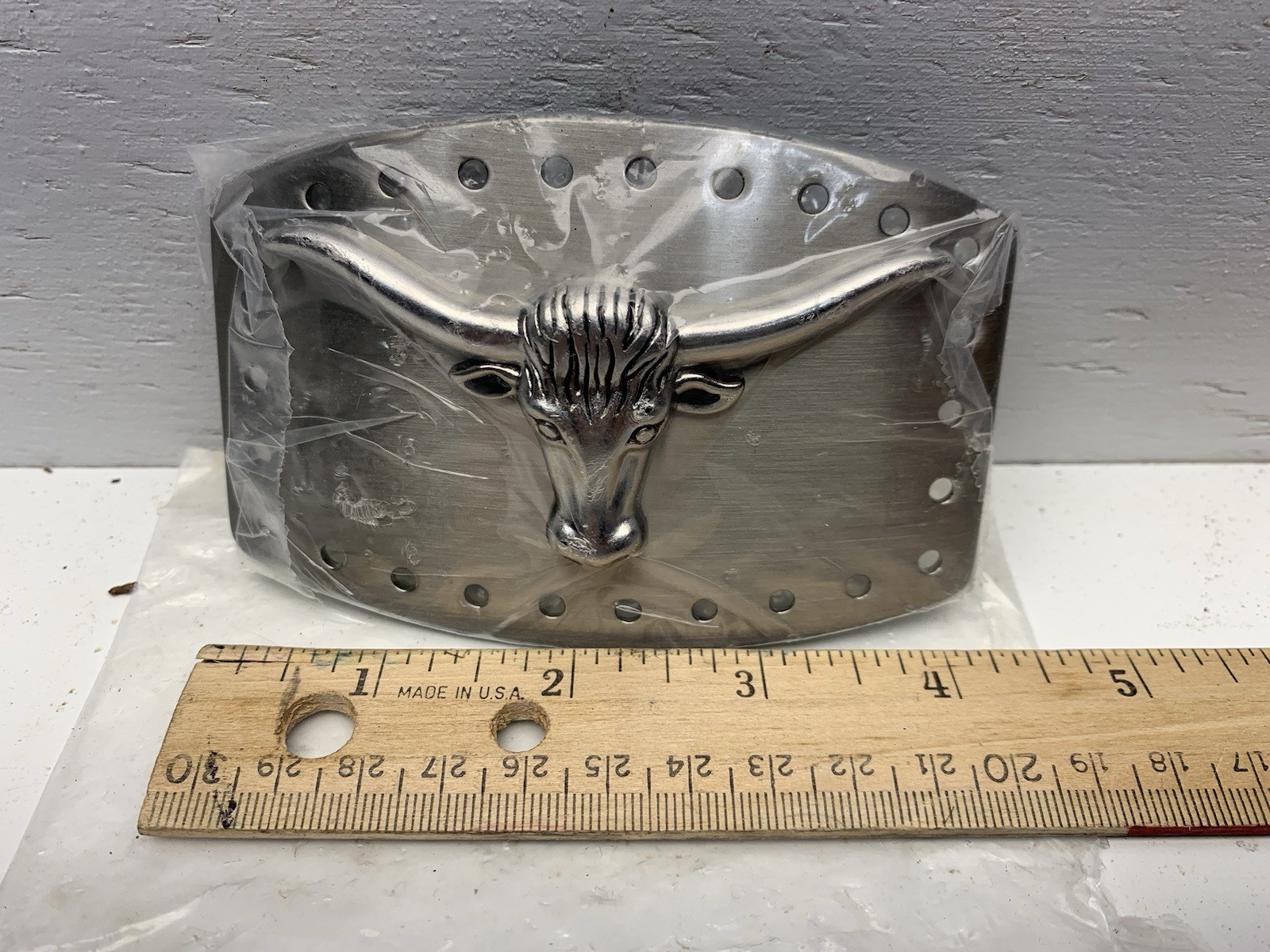 Vintage Longhorn Steer Belt Buckle Rancher Cowboy Western New In Package!