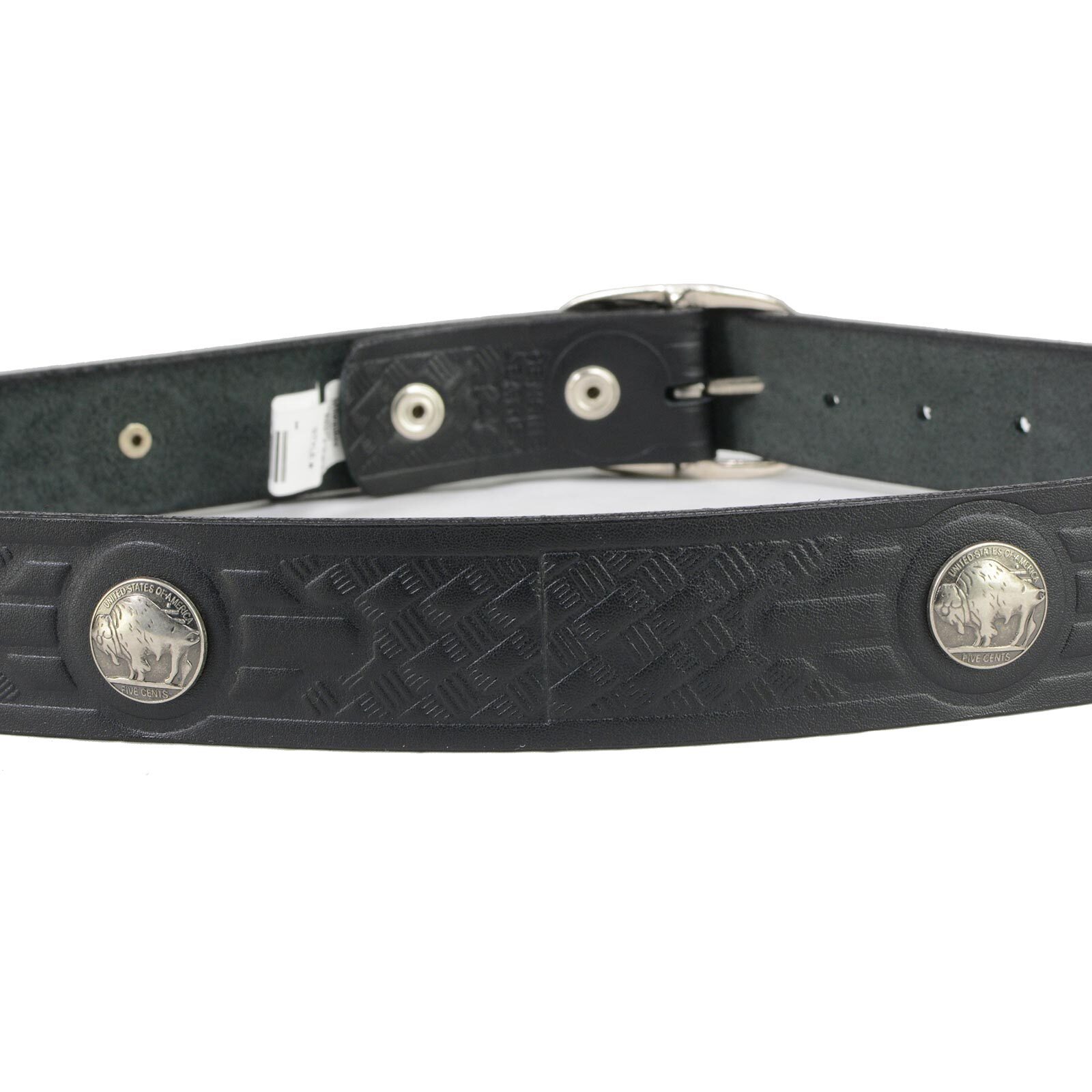 Milwaukee Leather 7123 Men&rsquo;s 44 MAG Black Leather Belt w/ Interchangeable Buckle