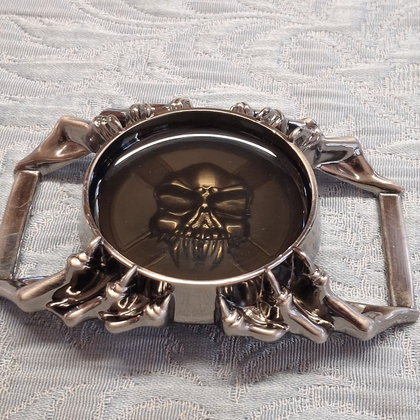 Skull Finger Hand Bones Resin Pewter Belt Buckle Punk Rocker Goth Skeleton Bones