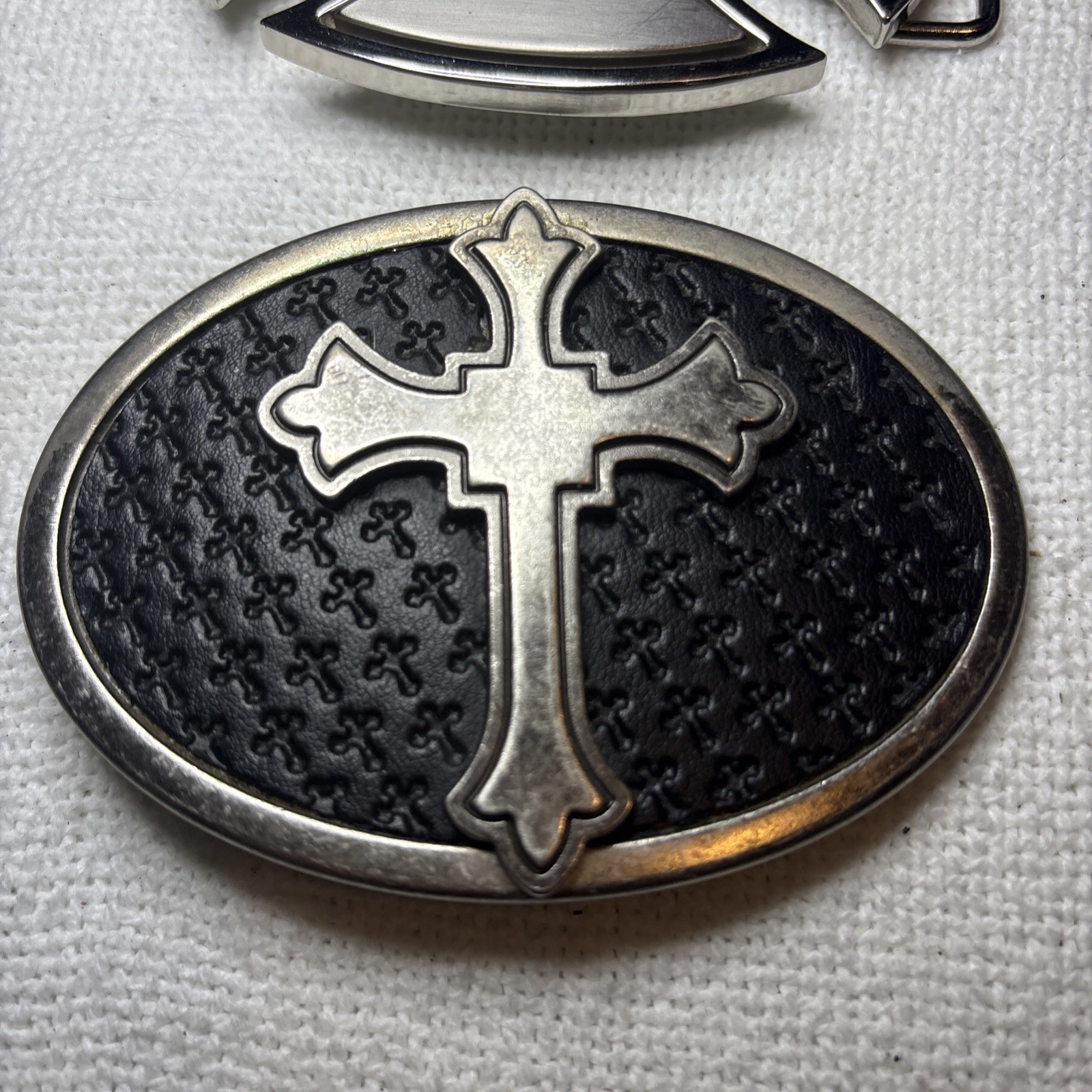 Gothic Black with Silver Cross Belt Buckles Lot Of 2