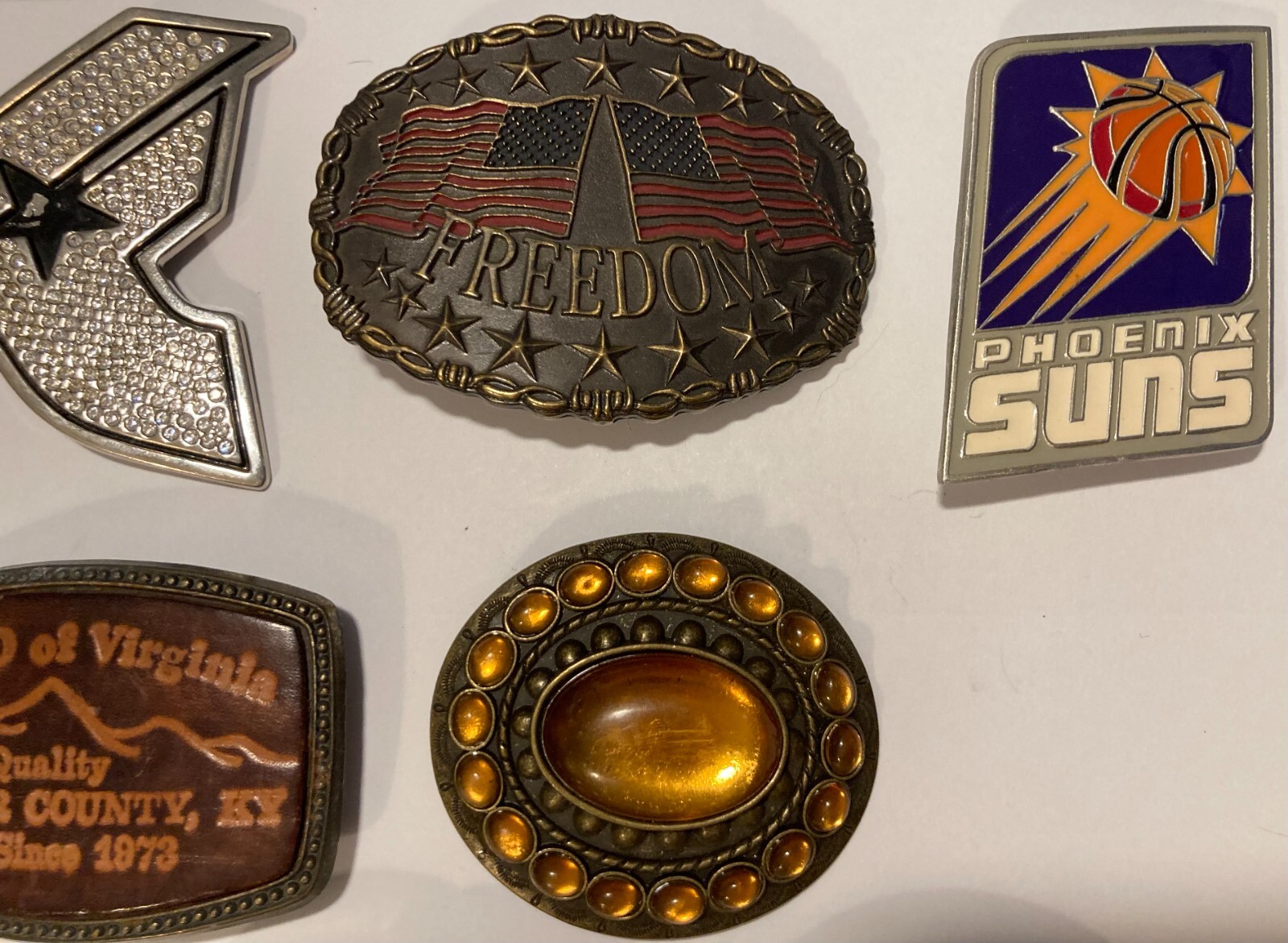 Vintage Lot of 10 Nice Style Belt Buckles, Tractor, Basketball, American, More