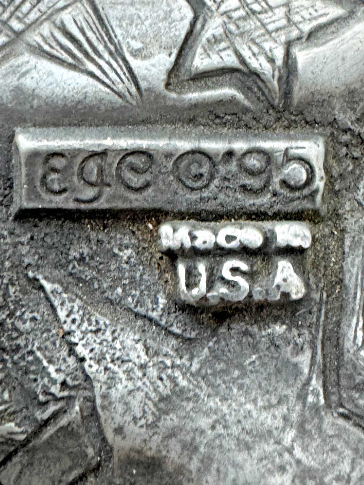 Vintage 1995 EGE Soaring Bald Eagle Silver Belt Buckle Made in USA Rockabilly 3D