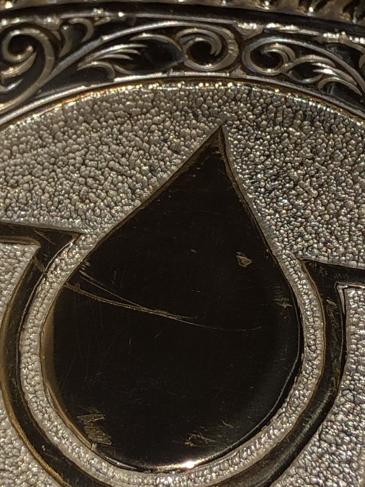 Vintage Crumrine Heavy Silver Plate Jewelers Bronze Western Buckle Oil Company