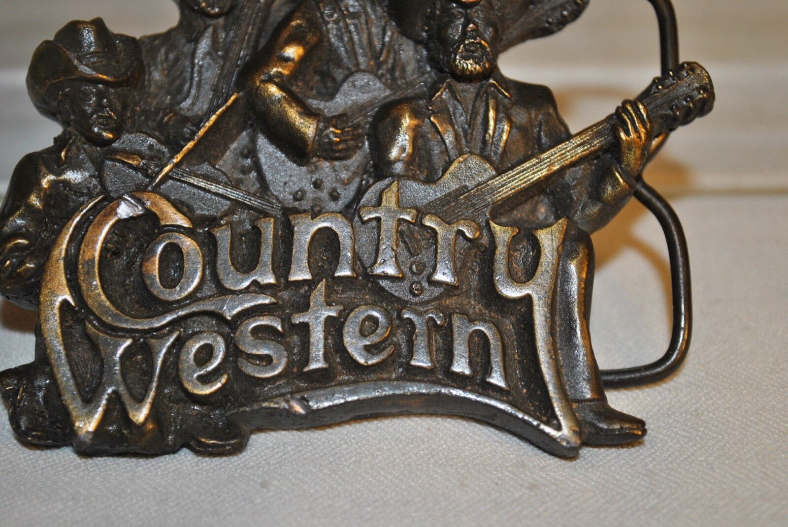Country Western Band Belt Buckle Bergamot Brass Works 1981 Musicians Honky Tonk