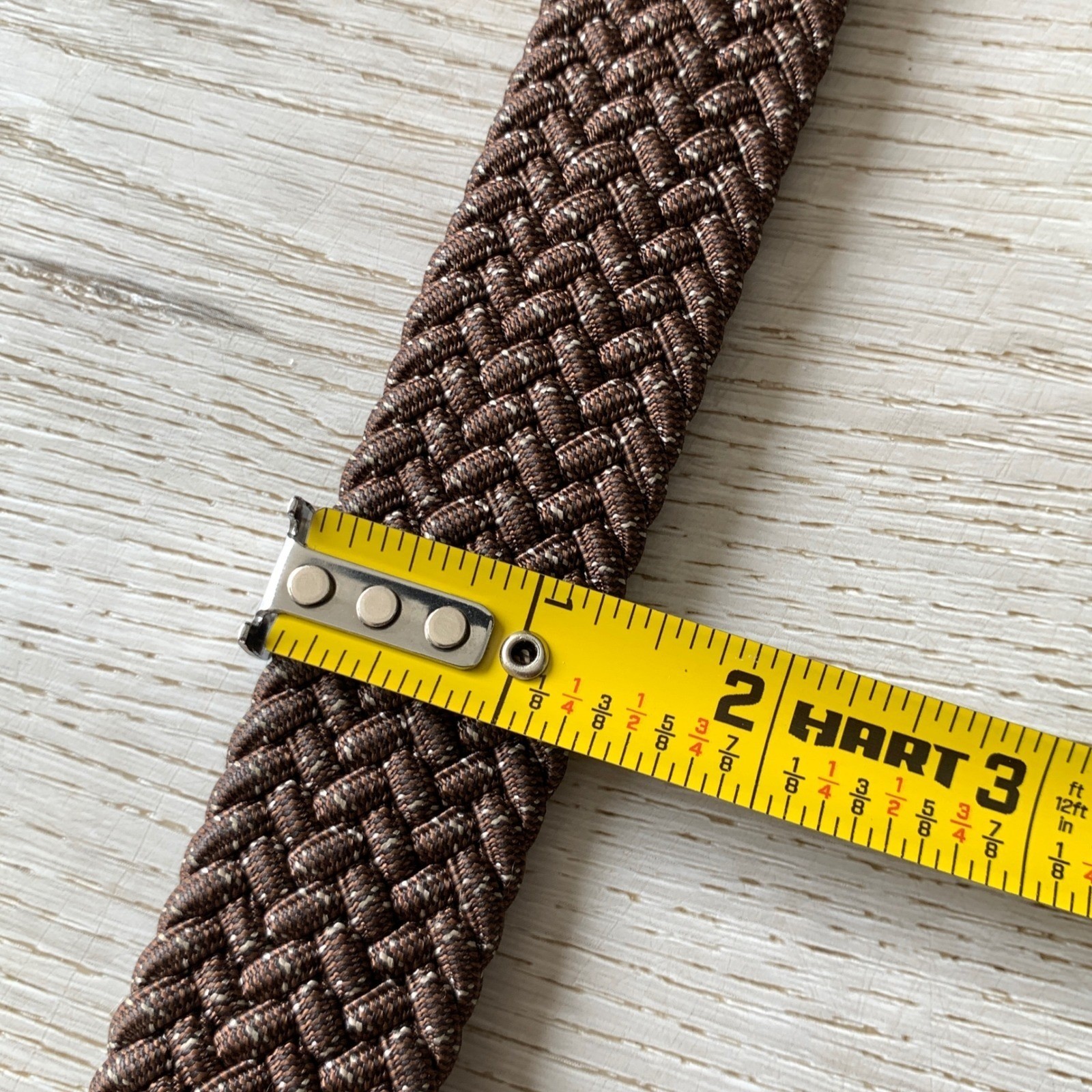 Men&rsquo;s/Unisex Brown Woven Stretch Belt with Silver Buckle Sz 34