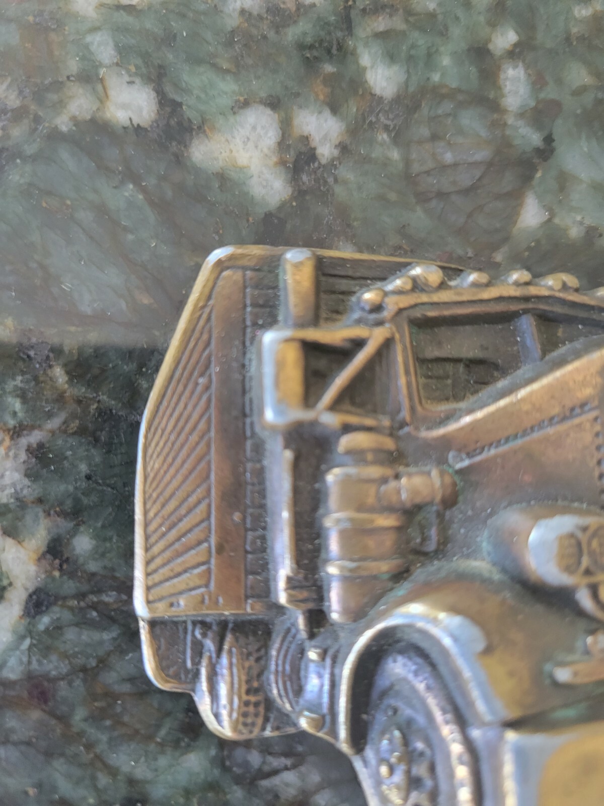 The Bergamot Brass Works Tractor Trailer Belt Buckle Made in USA 3.25&Prime;