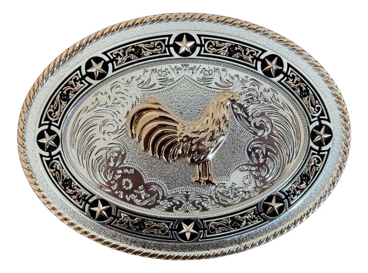 Mexican Rooster Chicken Charro Cowboy Belt Buckle Hebilla Vaquera Made In Mexico
