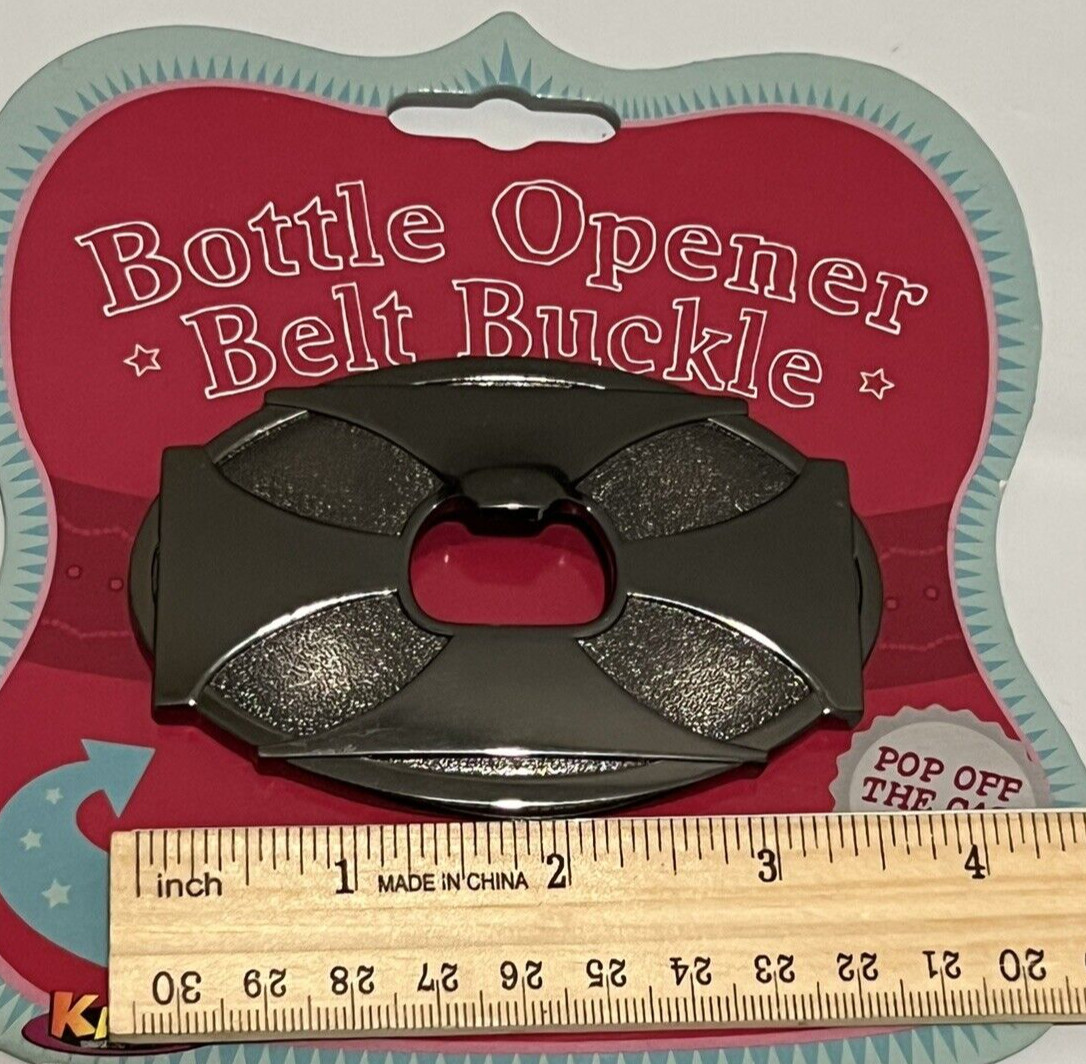 Beer Bottle Opener Novelty Belt Buckle Cross Pop off the Cap and Drink BYOB