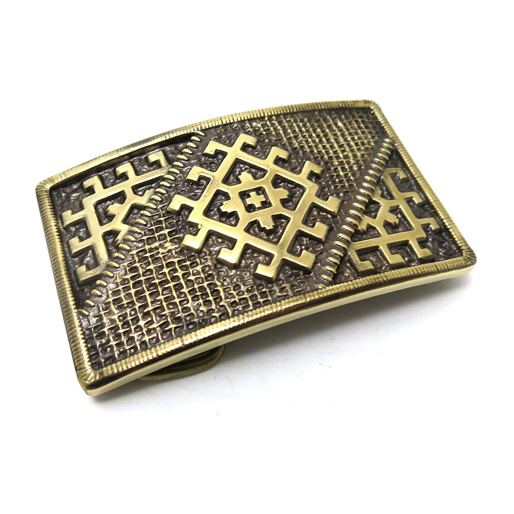 Brass belt buckle Ancient Scandinavian Slavic Solar symbol, Ancient Pagan sun