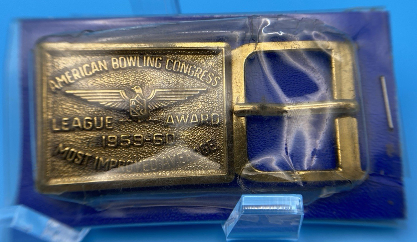 1959-60 ABC Bowling Award Belt Buckle Most Improved Average League Trophy